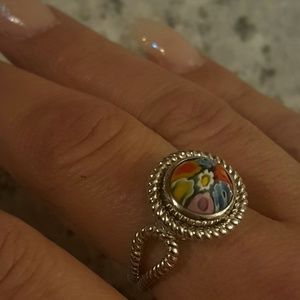 Sterling Silver Designer Multicolor Cable Ring!